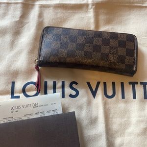 Authentic Louis Vuitton Damier Clemence Wallet